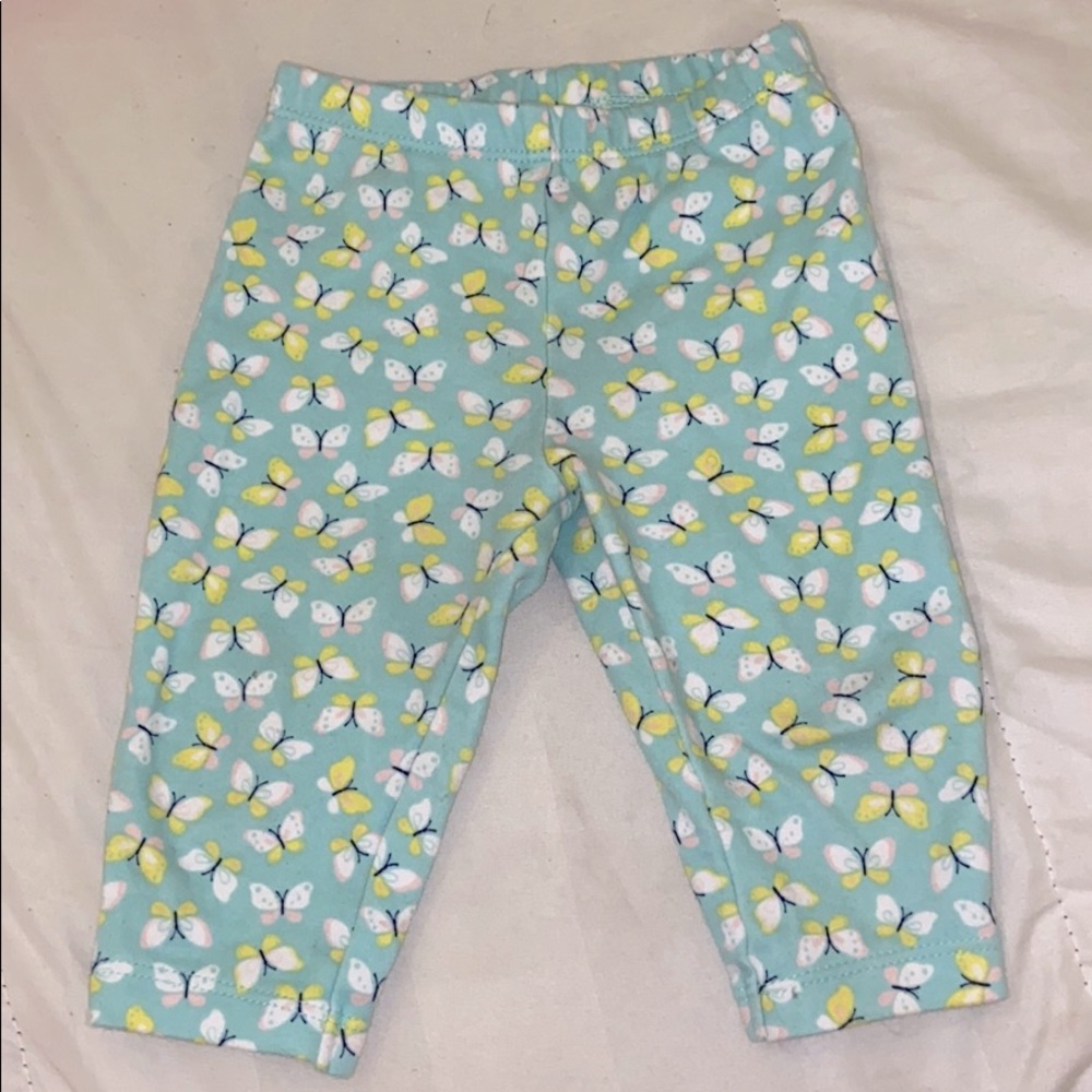 Green butterfly infant Capri leggings 6moths
